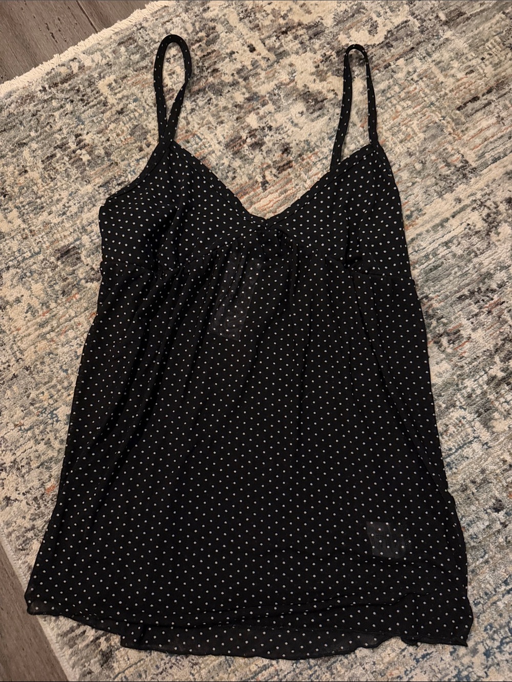 Black Polka Dot Spaghetti Strap Cami